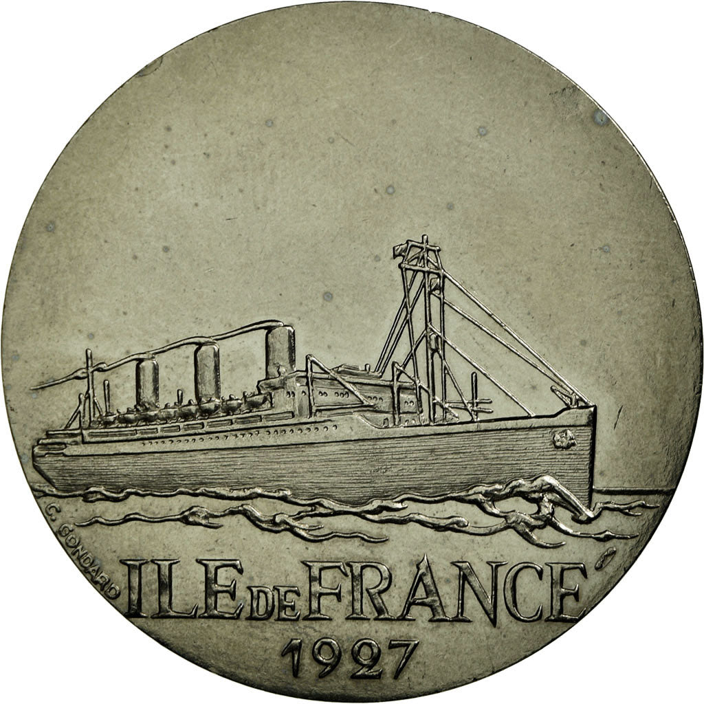France, Médaille, Les Grands Transatlantiques, Ile de France, C. Gondard, FDC