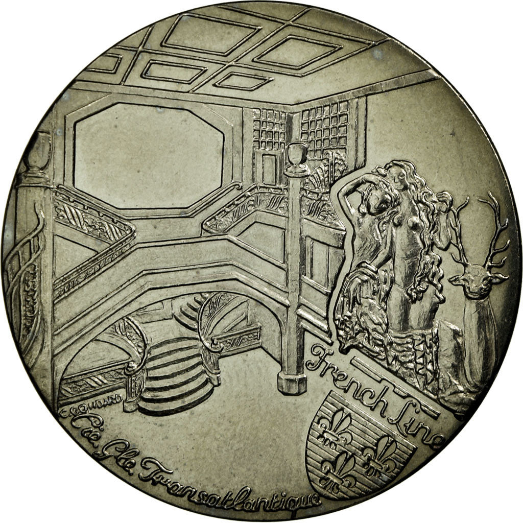 France, Médaille, Les Grands Transatlantiques, Ile de France, C. Gondard, FDC