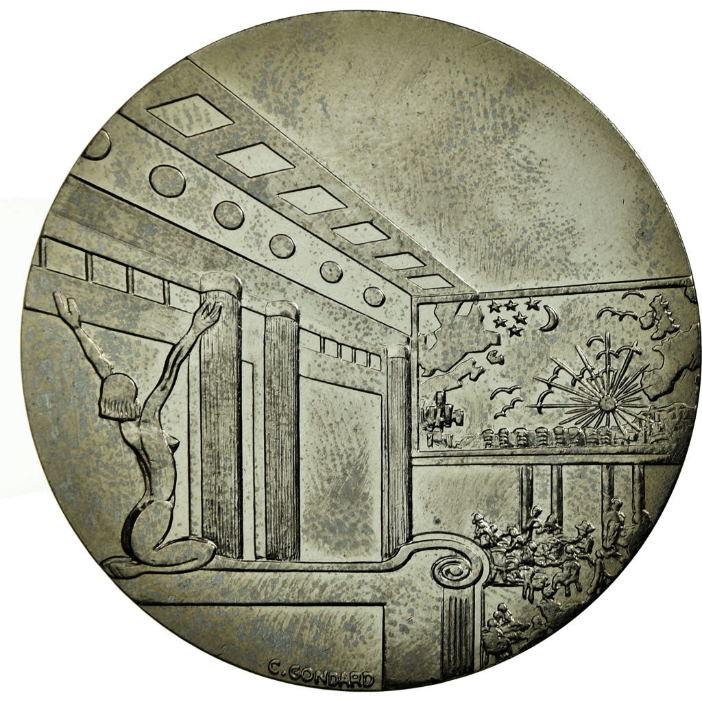 Francja, Medal, Les Grands Transatlantiques, Queen Mary, C. Gondard, MS(65-70)