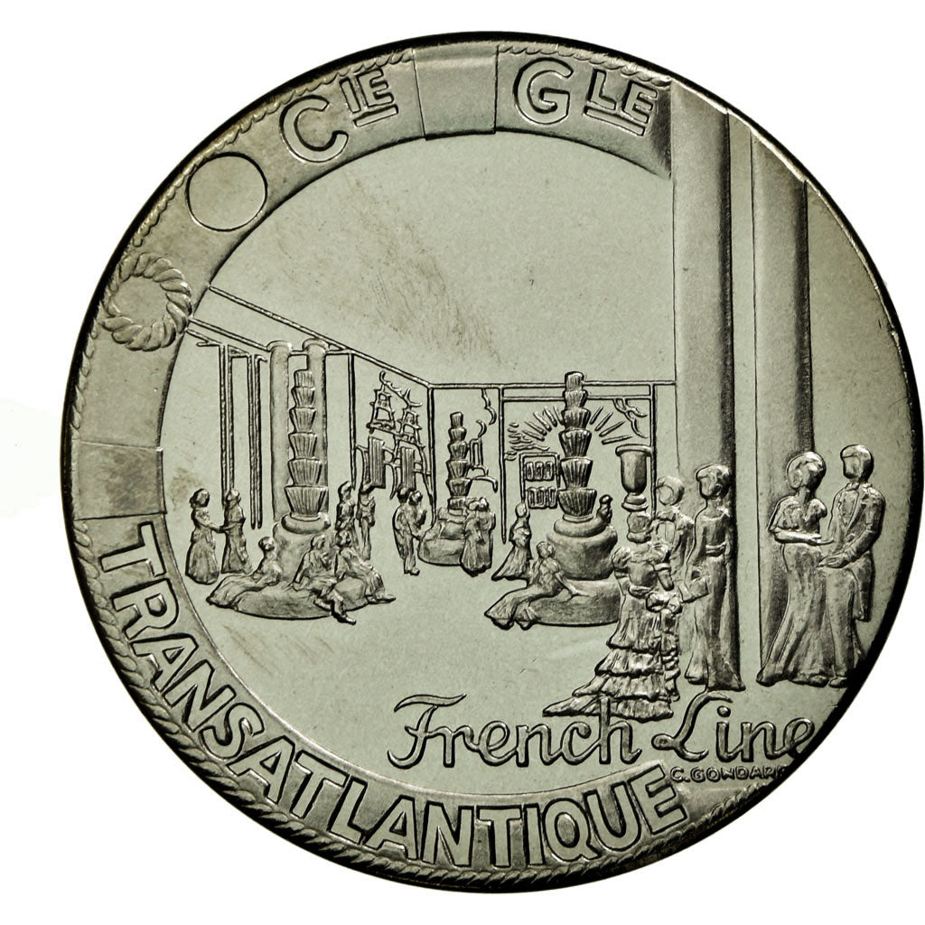 France, Medal, Compagnie Générale Transatlantique, Normandie, C. Gondard