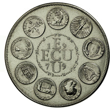 França, Medal, Ecu Euro, EUROPA, 1979, Rodier, MS(65-70), Cobre-níquel