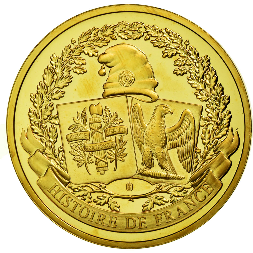 Frankrijk, Medaille, Histoire de France, Saint-Louis, FDC, Copper Gilt