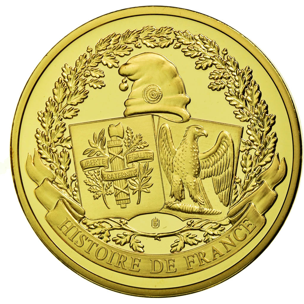 France, Medal, François Ier, Bataille de Marignan, MS(65-70), Copper Gilt