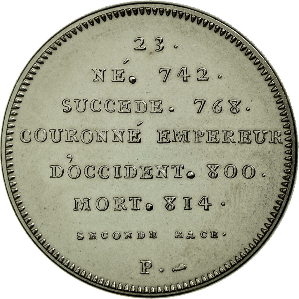 Francia, medalla, Les Rois de France, Charlemagne, FDC, Cobre - níquel