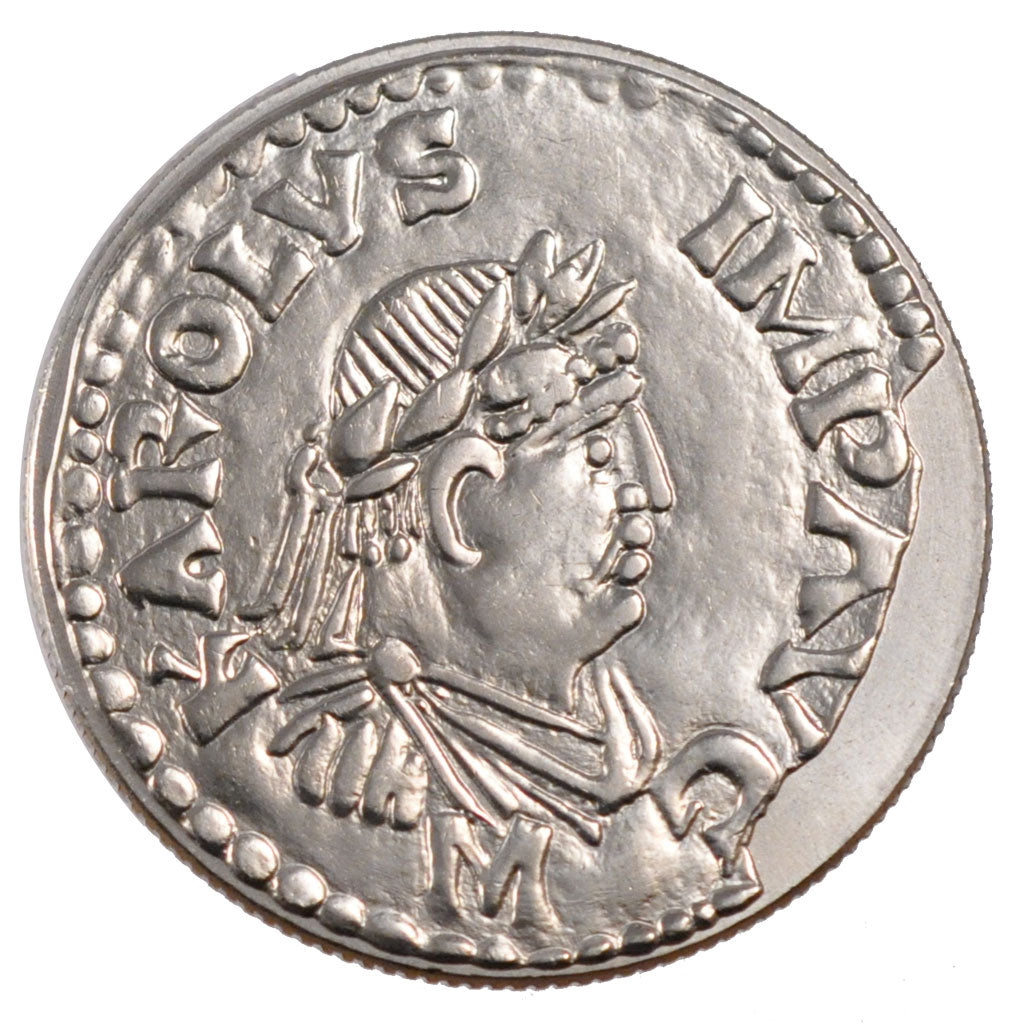 Francia, Denier de Charlemagne, 5 Francs, 2000, Paris, SPL, Nichel placcato r...