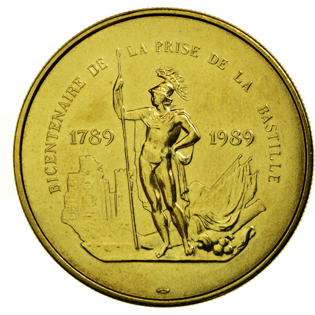 France, Medal, Bicentenaire de la Prise de la Bastille, 1989, MS(65-70), Copper