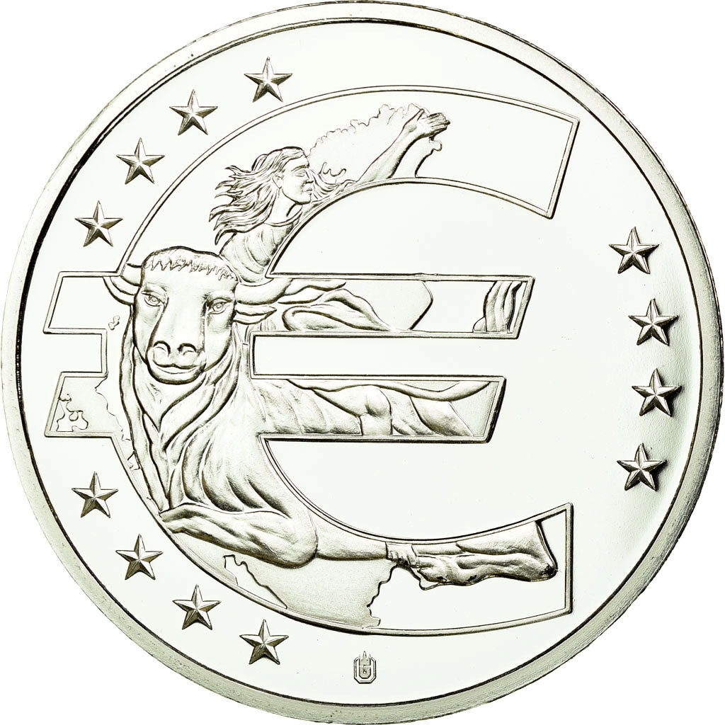 France, Medal, 10 Ans de l'Euro, Irlande, MS(65-70), Copper Plated Silver