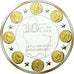 France, Medal, 10 Ans de l'Euro, Luxembourg, MS(65-70), Copper Plated Silver