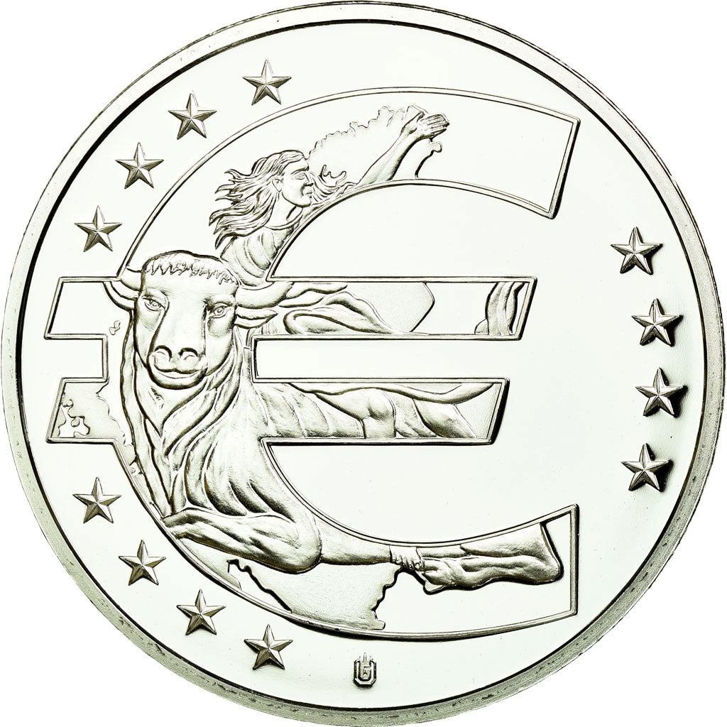 Frankreich, Medaille, 10 Ans de l'Euro, Malte, STGL, Copper Plated Silver