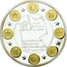 France, Medal, 10 Ans de l'Euro, Allemagne, MS(65-70), Copper Plated Silver