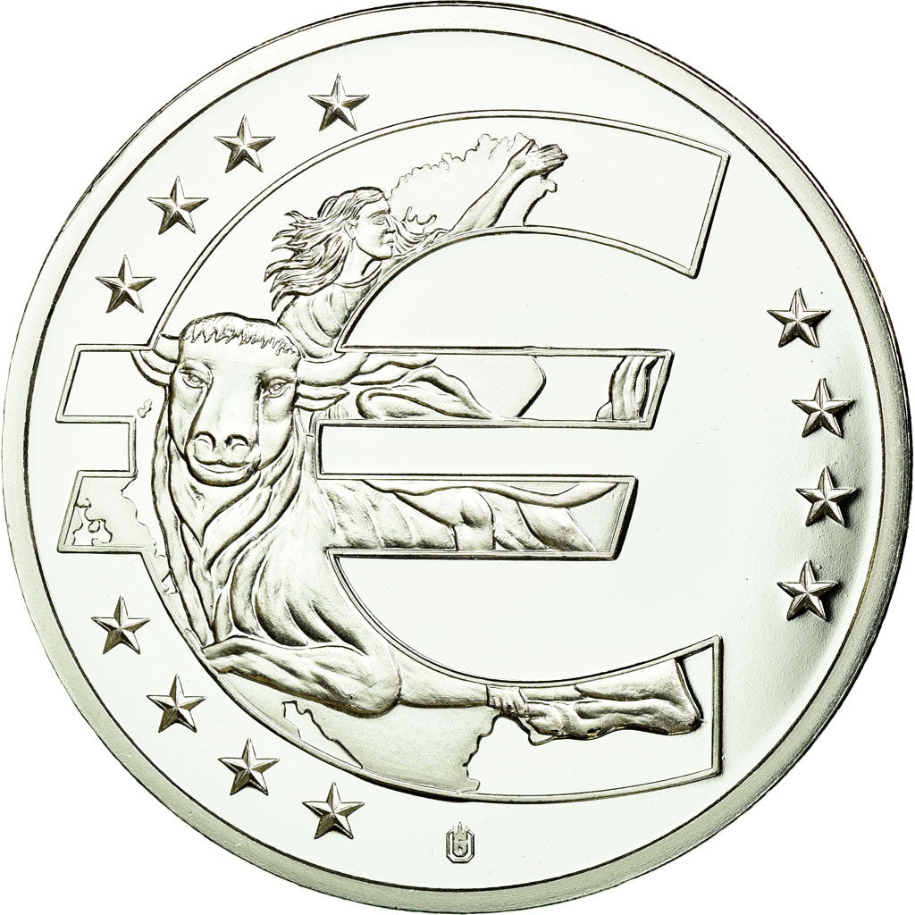France, Médaille, 10 Ans de l'Euro, Grèce, FDC, Cuivre plaqué Argent