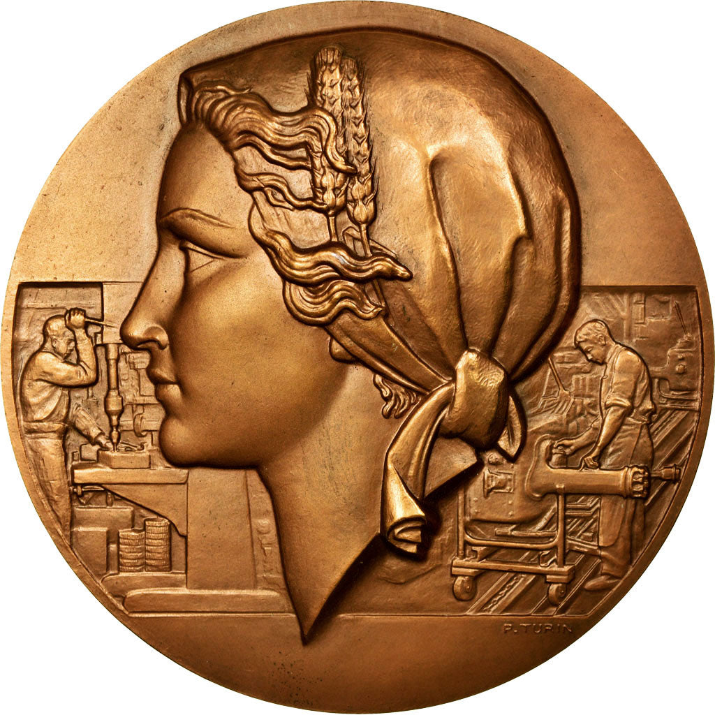 France, Medal, Art Déco, Industrie des Tracteurs et Machines Agricoles, 1962