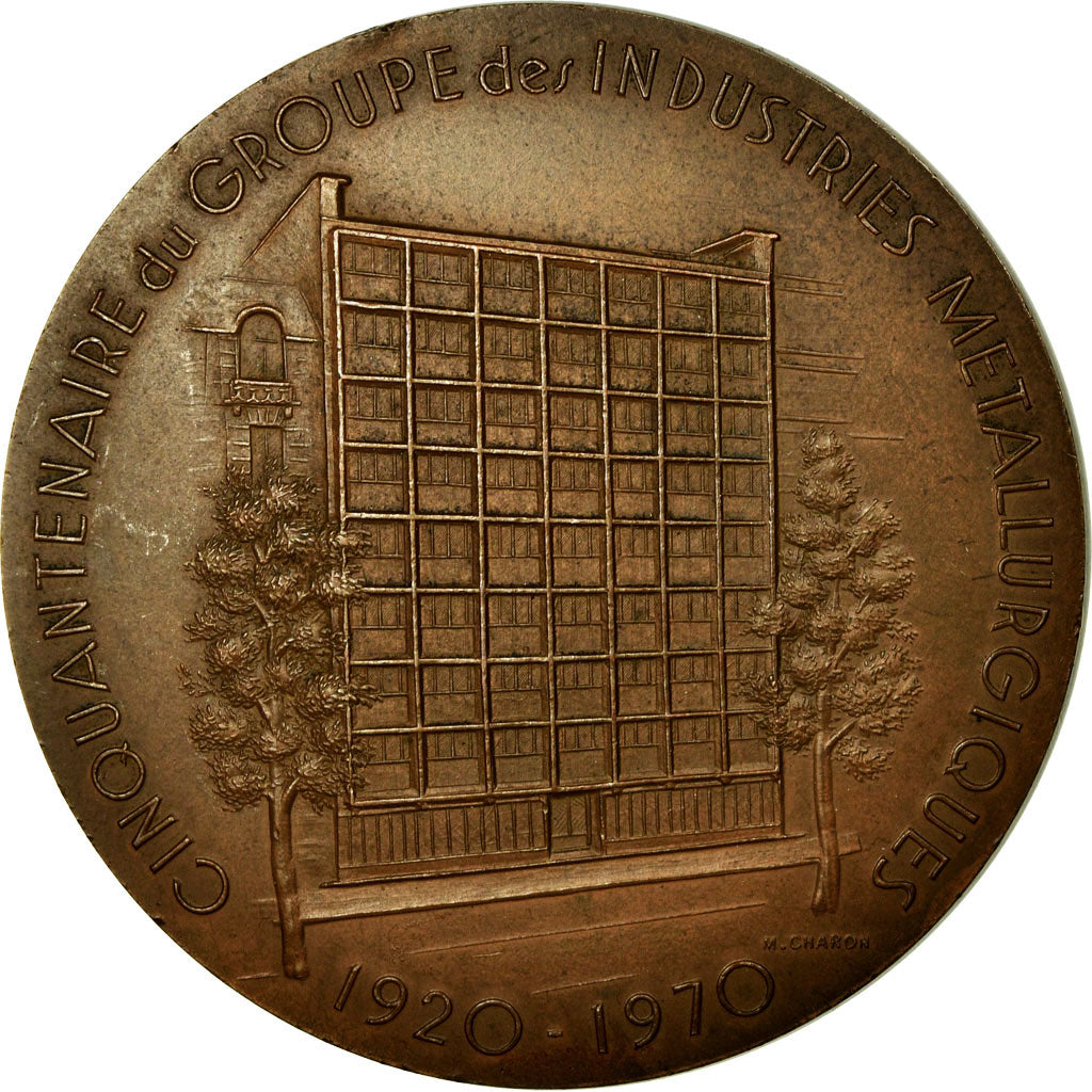 France, Medal, Cinquantenaire du Groupe des Industries Métallurgiques, 1970