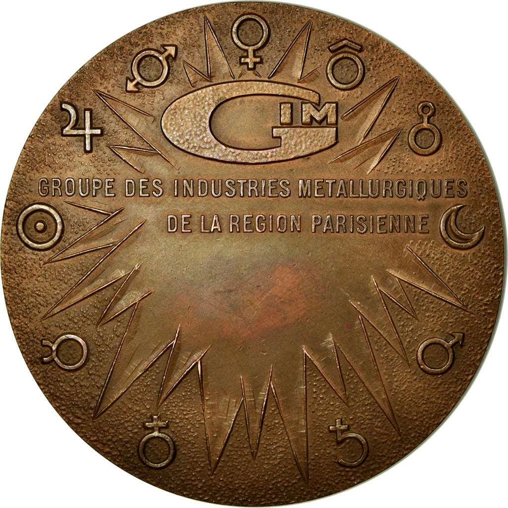 France, Medal, Cinquantenaire du Groupe des Industries Métallurgiques, 1970