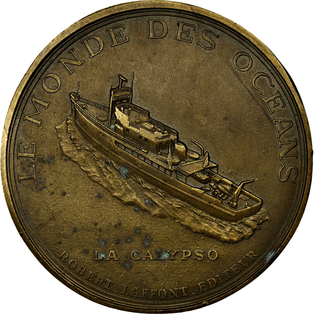 France, Medal, Commandant Jacques Yves Cousteau, Duboc, EF(40-45), Bronze