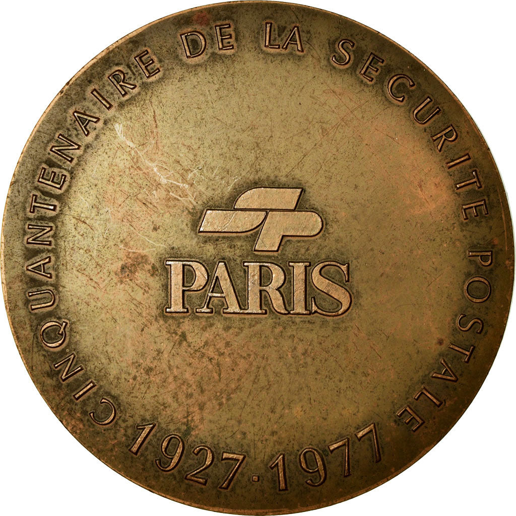 Francia, medaglia, Cinquantenaire de la Sécurité Postale, Paris, 1977, BB+