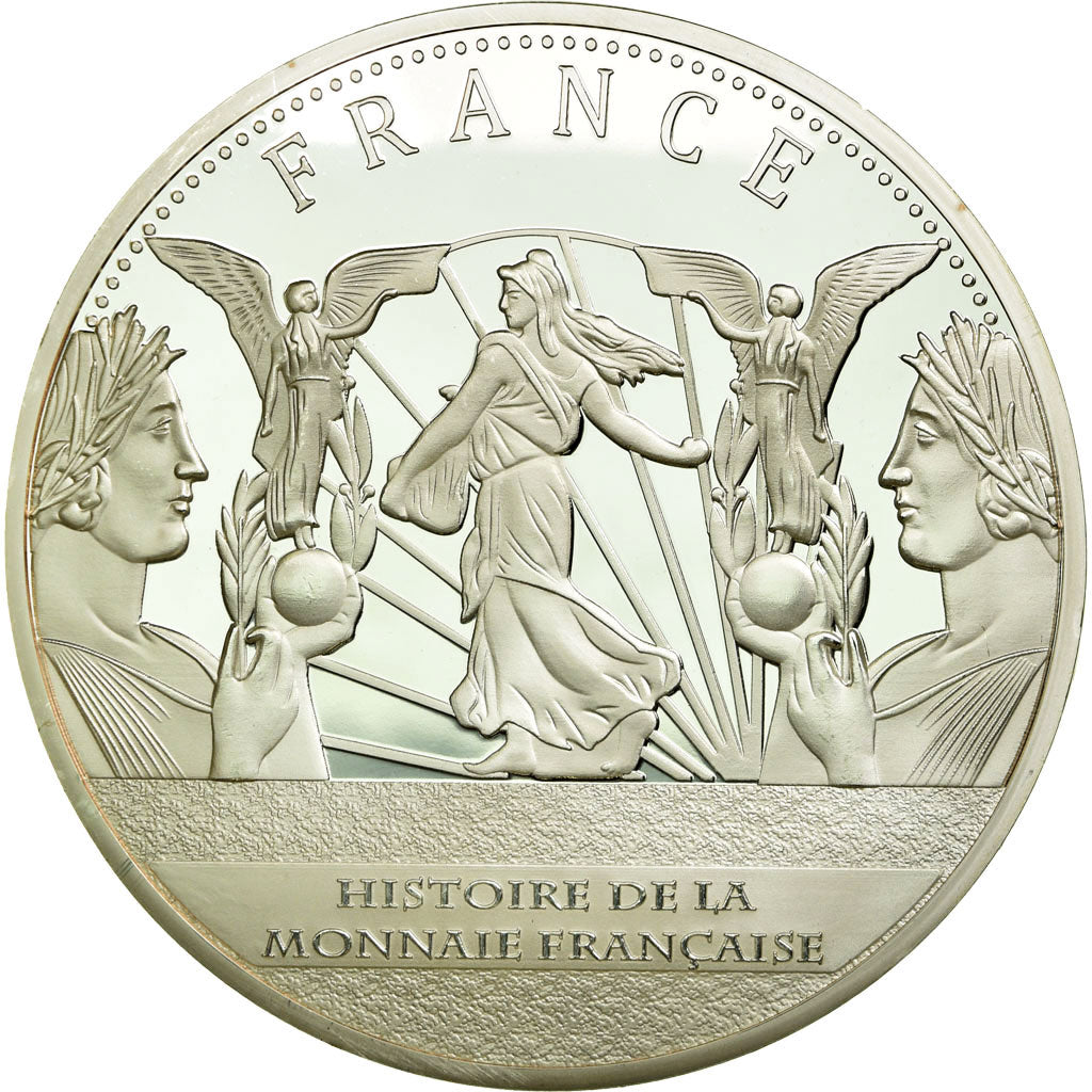 France, Medal, Histoire de la monnaie Française, 20 Francs 1907, MS(65-70)