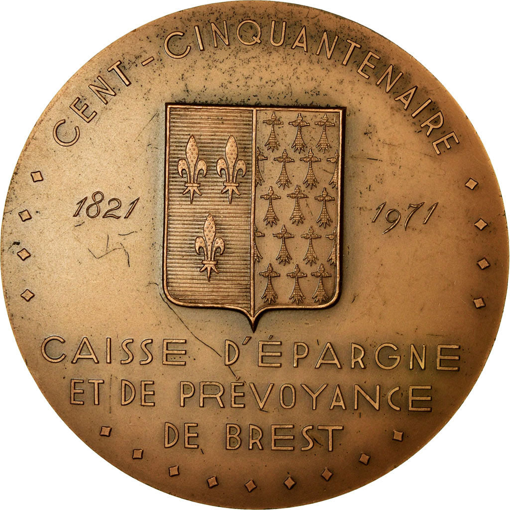 France, Médaille, Caisse d'Epargne et de Prévoyance de Brest, 150 Ans, 1971