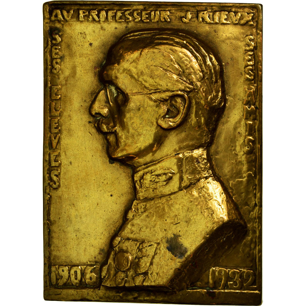 France, Medal, Médecine, Professeur J.Rieux, 1932, AU(50-53), Bronze
