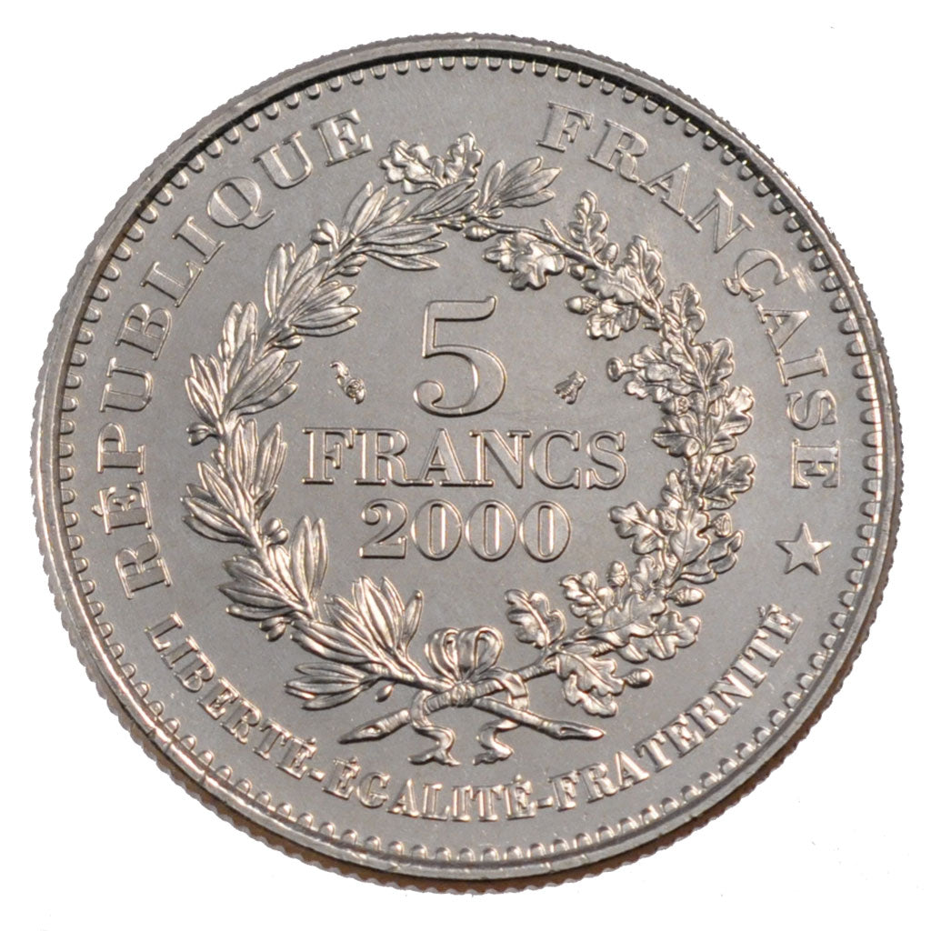 Francia, Marianne révolutionnaire, 5 Francs, 2000, Paris, SPL, Nichel placca...