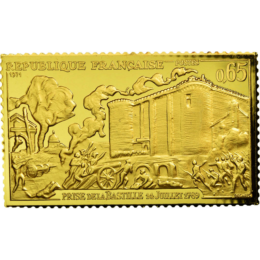 Francia, medaglia, Timbre, Révolution, Prise de la Bastille, SPL+, Vermeil