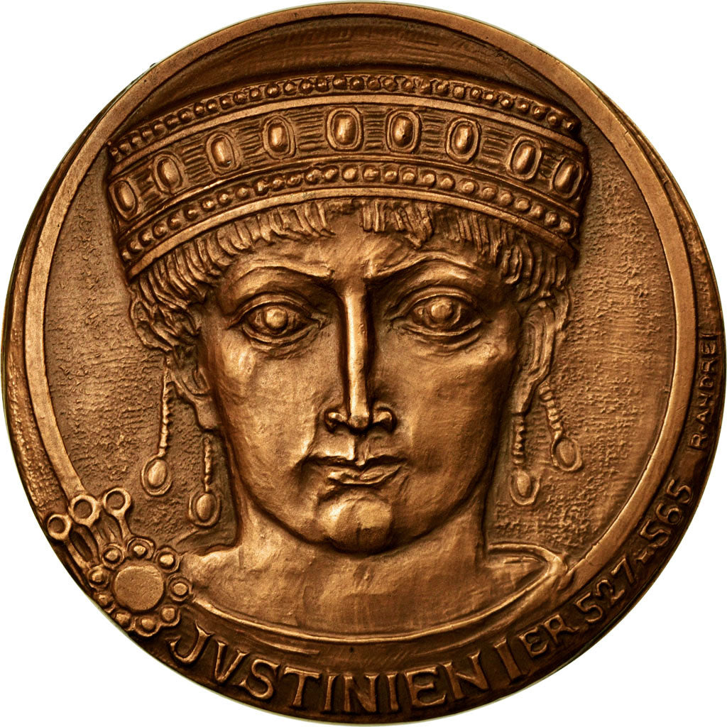 Francia, medaglia, Notariat Français, Justinien Ier, 1973, Andrei, SPL, Bronzo
