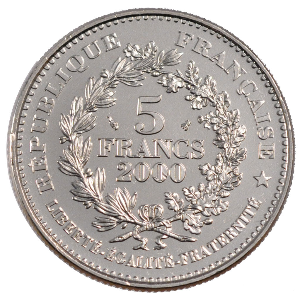 Francia, Marianne révolutionnaire, 5 Francs, 2000, Paris, SPL, Nichel placca...
