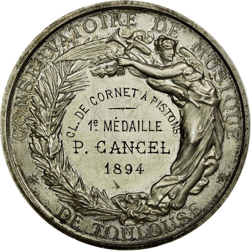 Francia, medaglia, Musique, Conservatoire de Toulouse, 1894, SPL-, Copper Plated