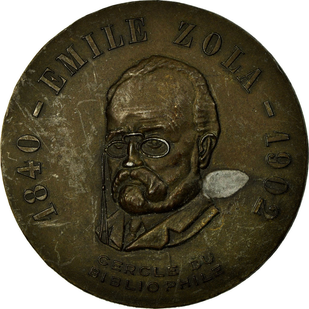 France, Medal, Emile Zola, Cercle du Bibliophile, EF(40-45), Bronze