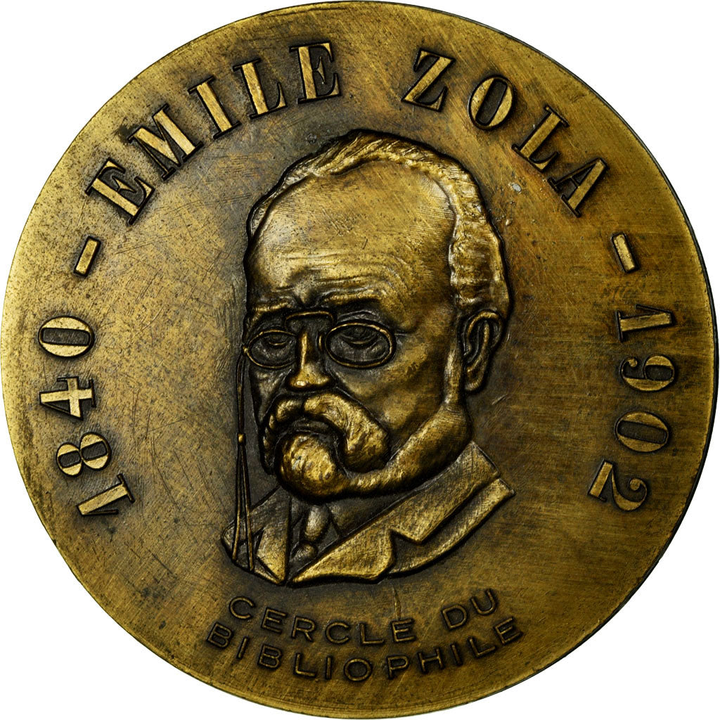 France, Medal, Emile Zola, Cercle du Bibliophile, AU(55-58), Bronze