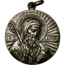 Francia, medalla, Religion, Sanctus Pater Bénédictus, Ora Labora, EBC, Bronce