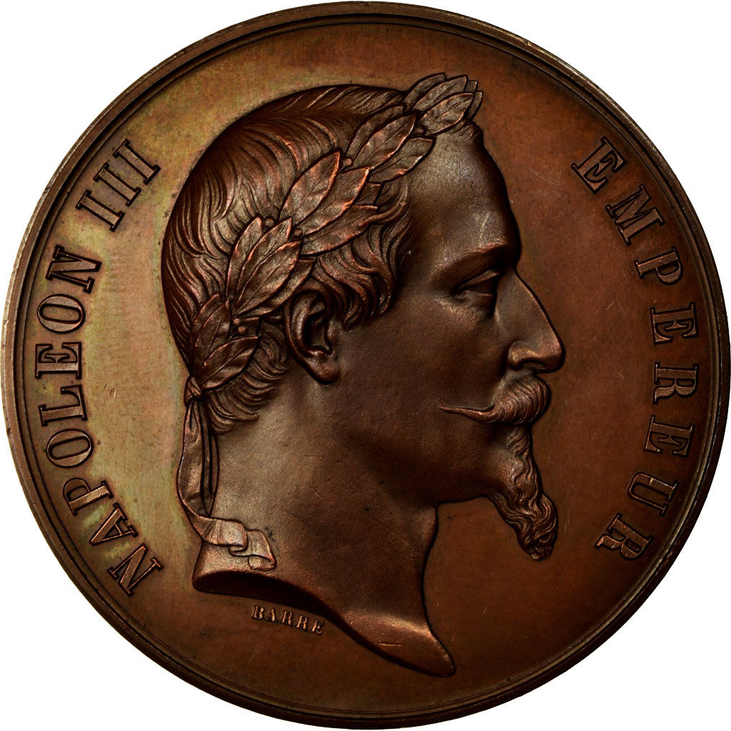 France, Medal, Second Empire, Pupilles de la Marine, 1862, Barre, MS(63), Copper