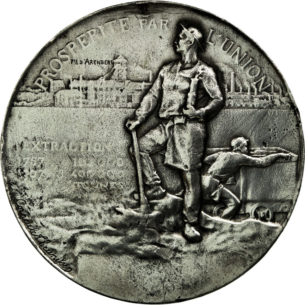 Frankrijk, Medaille, Compagnie des Mines d'Anzin, 1907, Theunissen, FR+