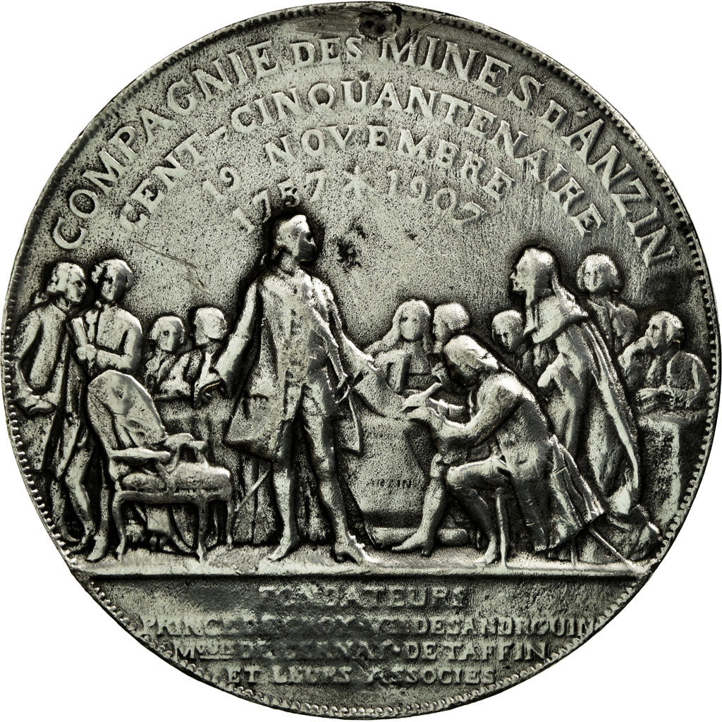 Frankrijk, Medaille, Compagnie des Mines d'Anzin, 1907, Theunissen, FR+