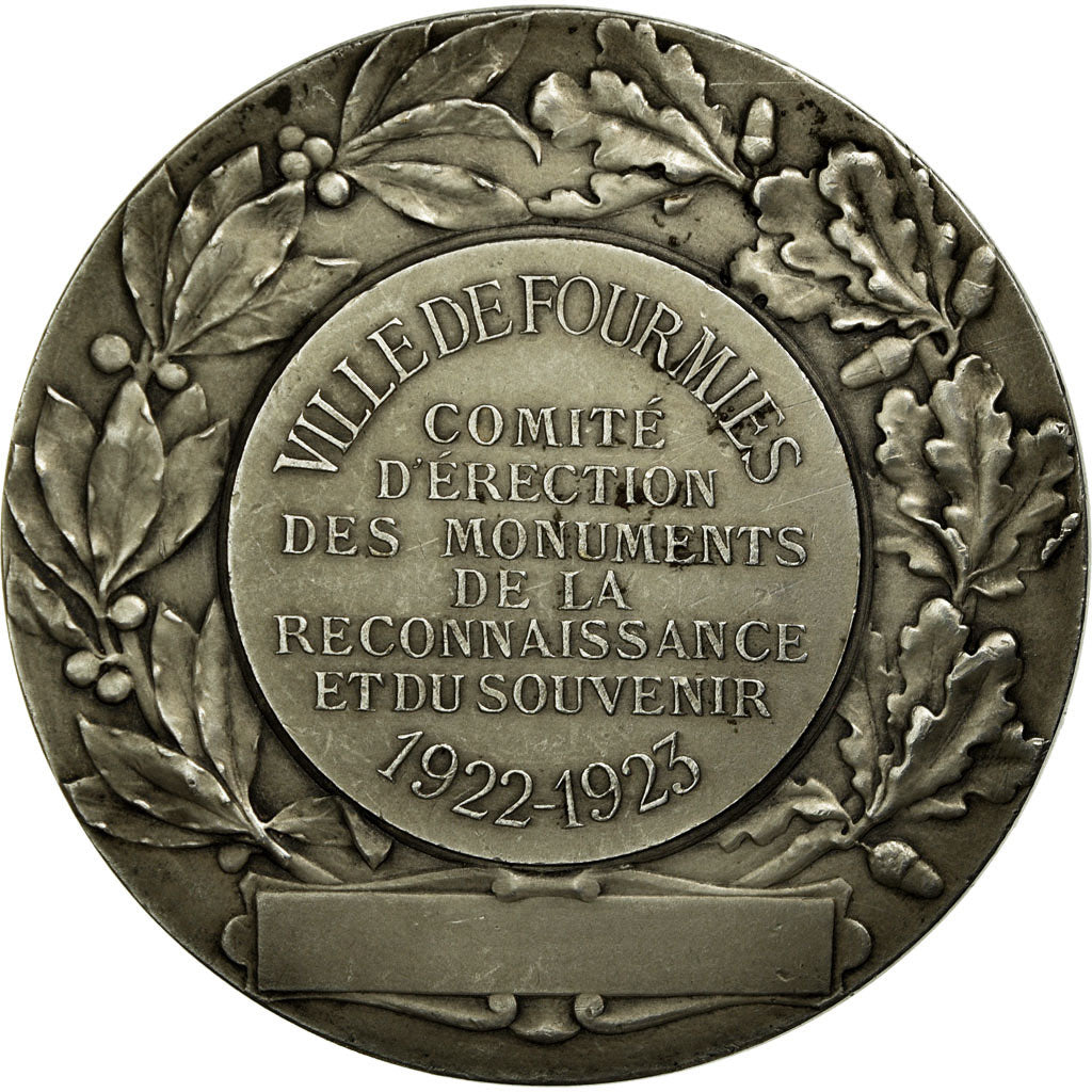 Francia, medaglia, Comité d'Erection des Monuments du Souvenir, Fourmies, Nord