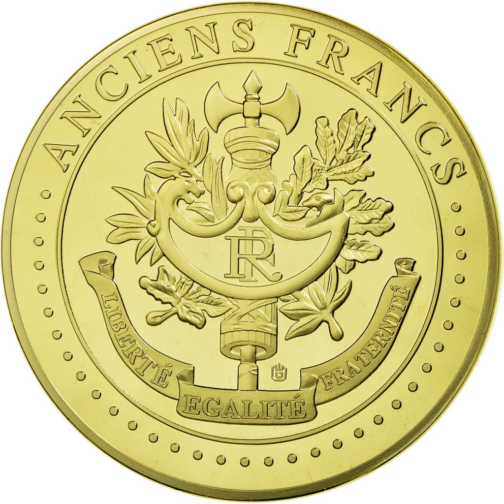 Francia, medaglia, Les Anciens Francs, billet de 5000 Francs Victoire, FDC, Rame