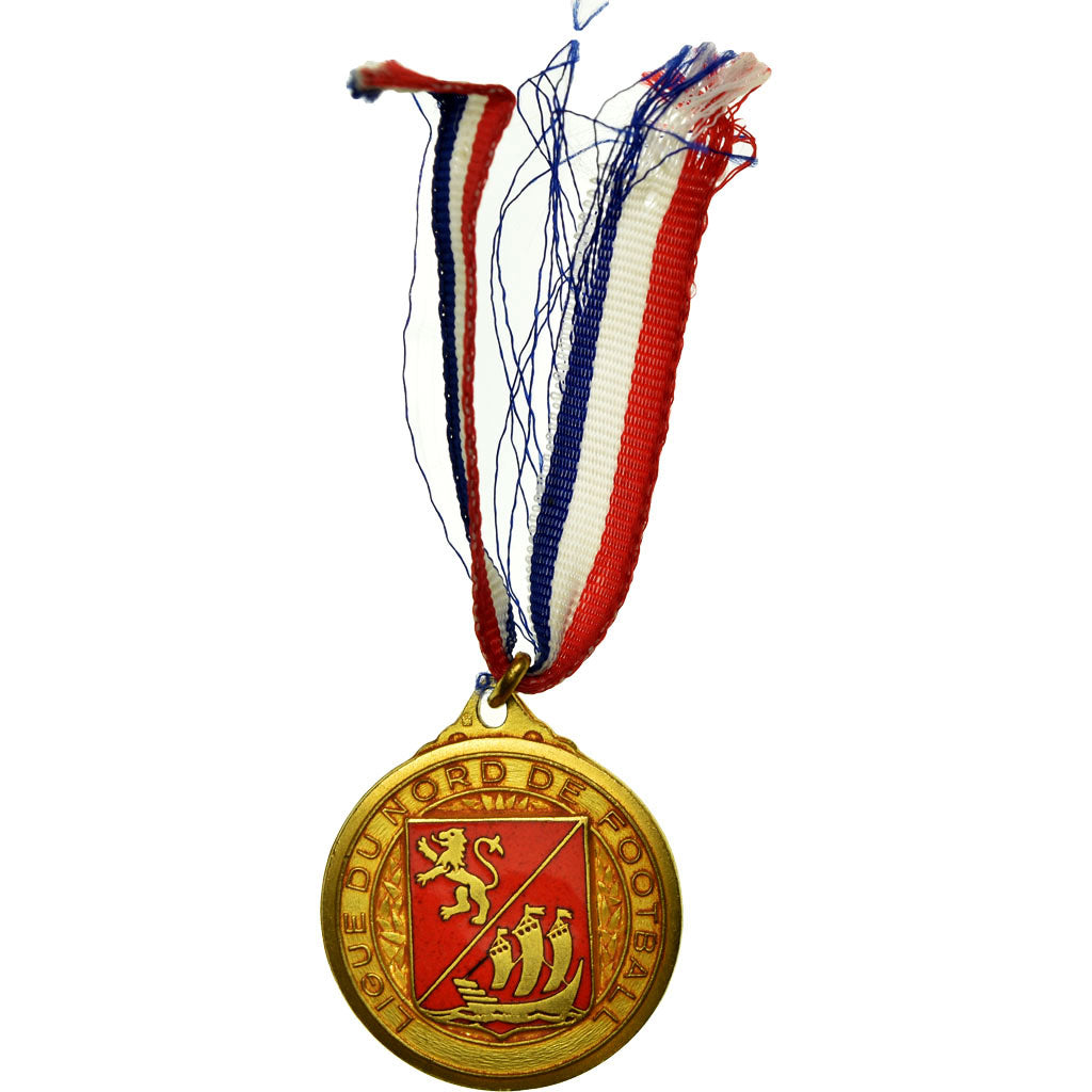 France, Ligue du Nord de Football, Médaille, 1977, Excellent Quality, Gilt