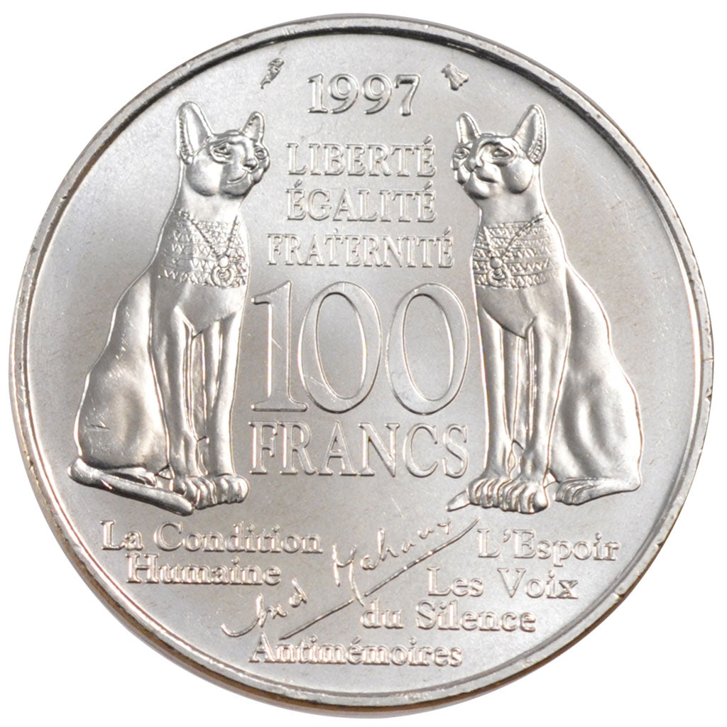 FRANCE, André Malraux, 100 Francs, 1997, KM #1188, MS(60-62), Silver, 31, Gadour