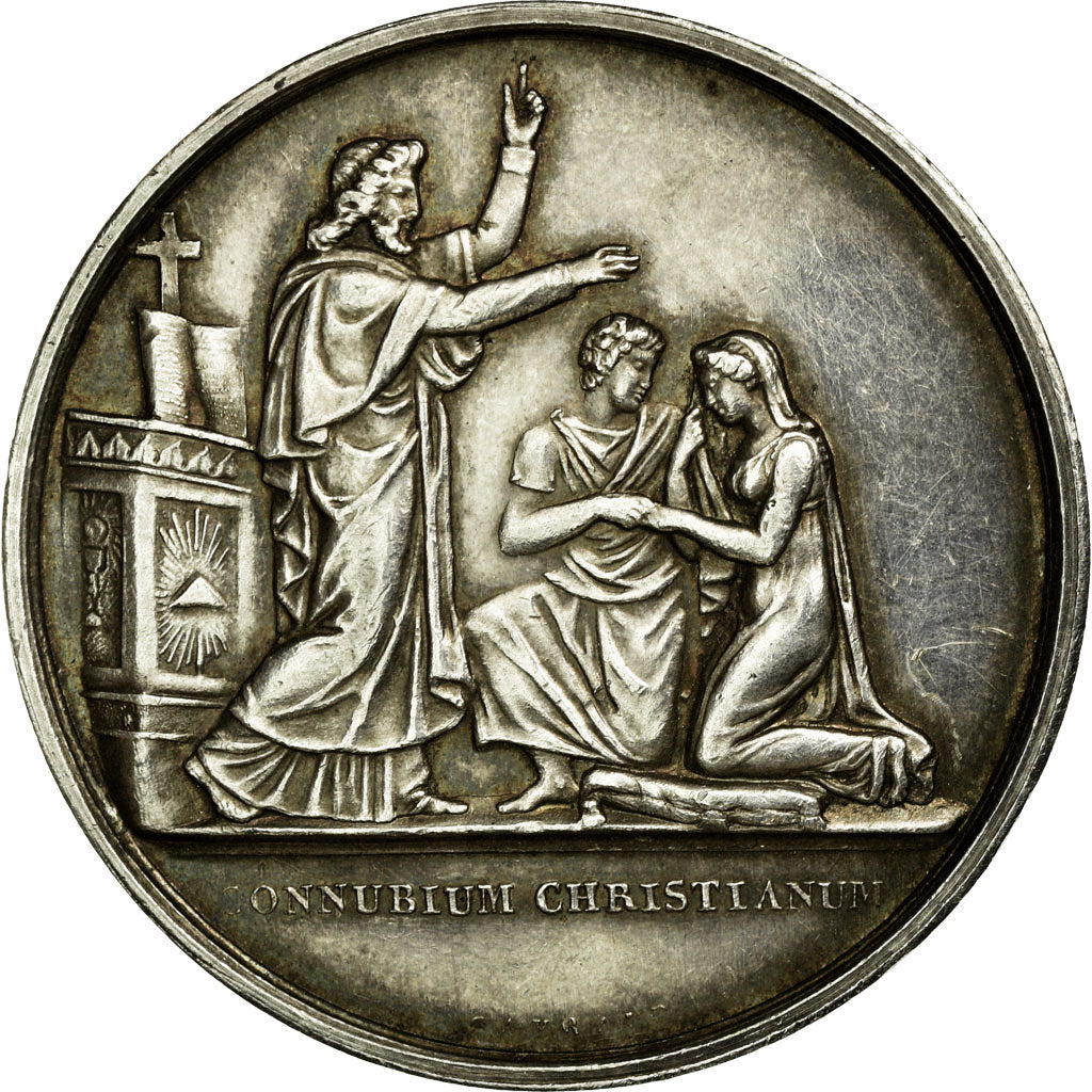 France, Médaille, Mariage, Religion, 1865, Gayrard, SUP+, Argent