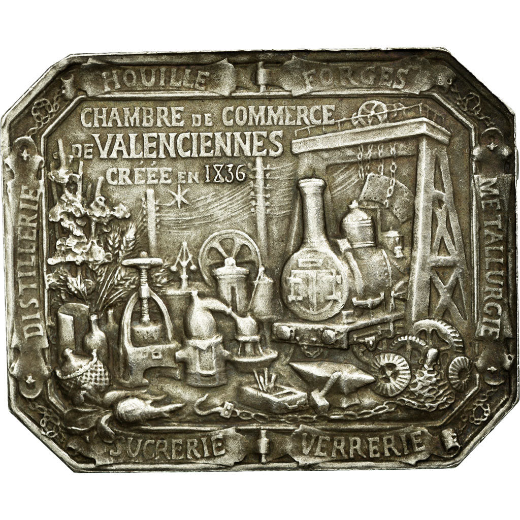 France, Médaille, Chambre de Commerce de Valenciennes, 1897, Theunissen, SUP