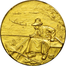 França, Medal, Art Nouveau, Pêcheur sur l'Eau, AU(50-53), Bronze Dourado