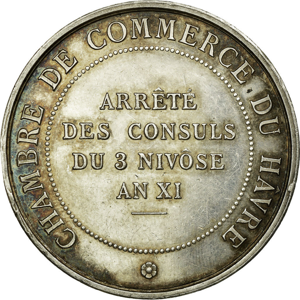 France, Jeton, Normandie, Chambre de Commerce du Havre, 1802, SUP, Argent