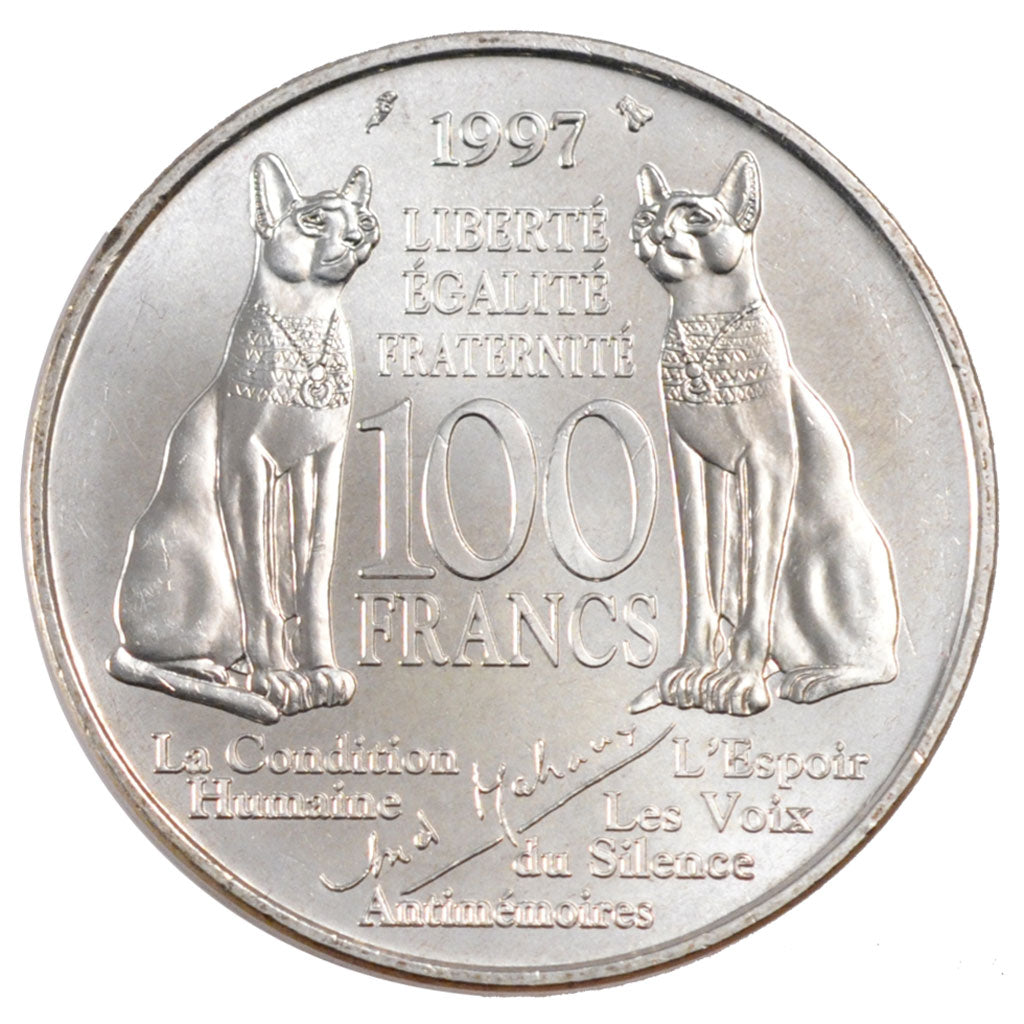 FRANCE, André Malraux, 100 Francs, 1997, KM #1188, MS(60-62), Silver, 31, Gadour