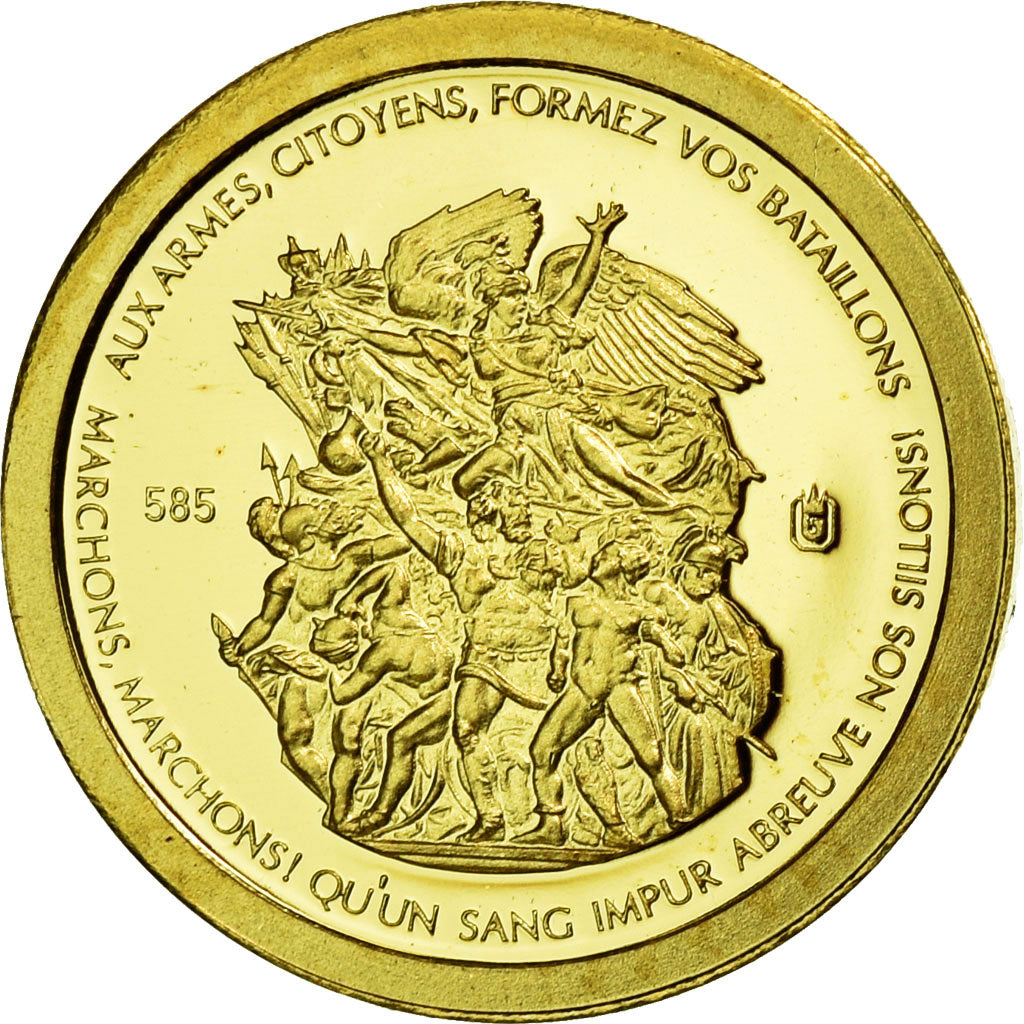 France, Medal, Les piliers de la République, Marianne, 2012, MS(65-70), Gold