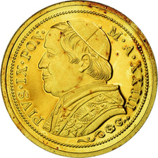 France, Médaille, Réplique Pie IX, 20 Lire 1869, 2009, FDC, Or