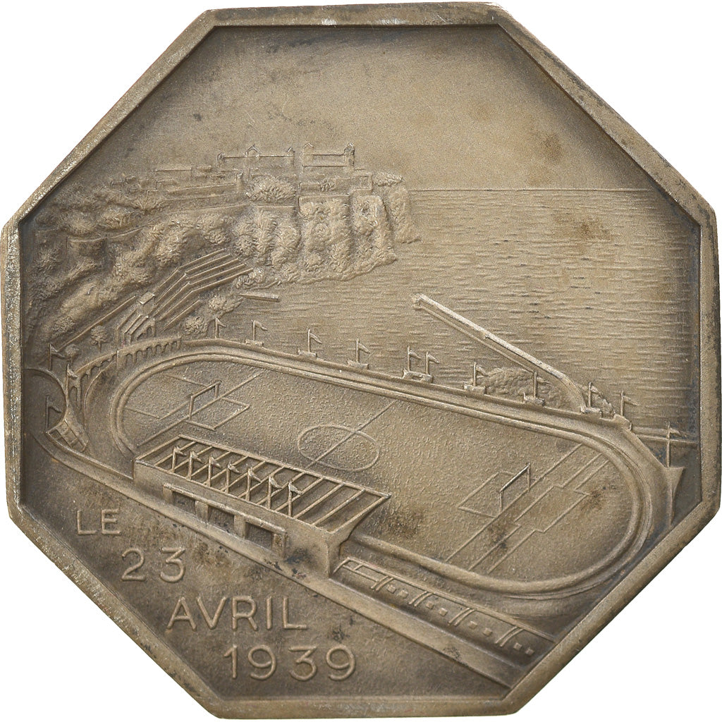 Monaco, Medal, Le Stade Louis II, Sports & leisure, 1939, MS(63), Silver