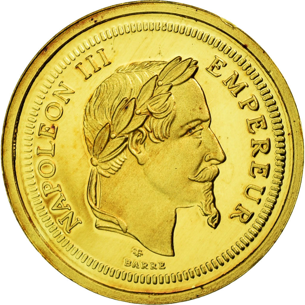 France, Medal, Réplique 100 Francs Napoléon III 1869, 2009, MS(65-70), Gold