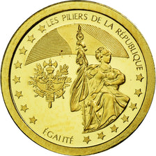 France, Medal, Les Piliers de la République, Egalité, 2012, MS(65-70), Gold