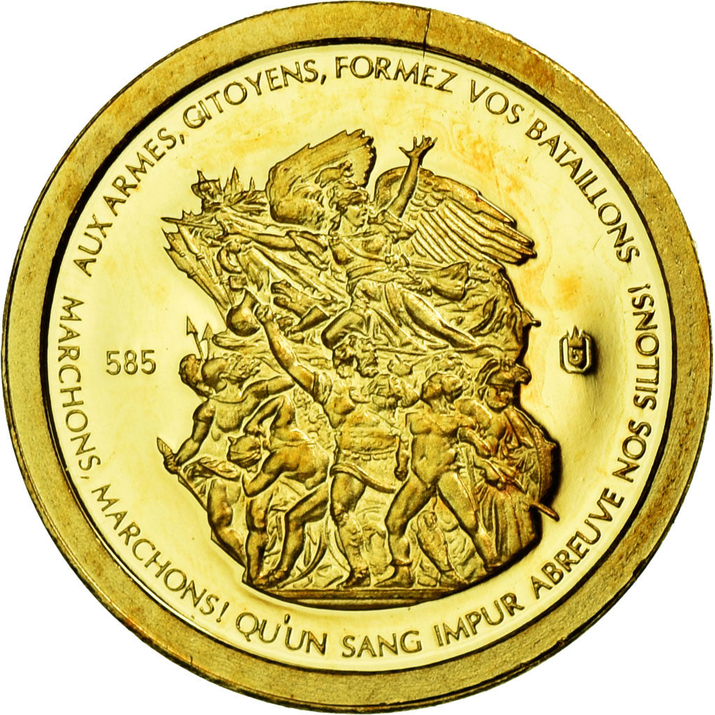 France, Medal, Les Piliers de la République, Egalité, 2012, MS(65-70), Gold