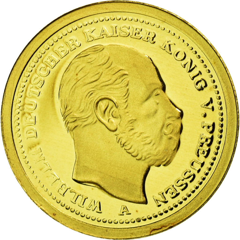 Frankreich, Medaille, Réplique 20 Mark Wilhelm Ier 1871, 2009, STGL, Gold